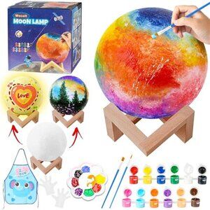 Paint Your Own Moon Lamp Kit, Valentines Gifts DIY 3D Moon Light Cool Galaxy